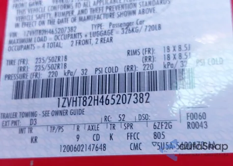 2006 Ford Mustang Gt z USA, uszkodzony, nr VIN 1ZVHT82H465207382